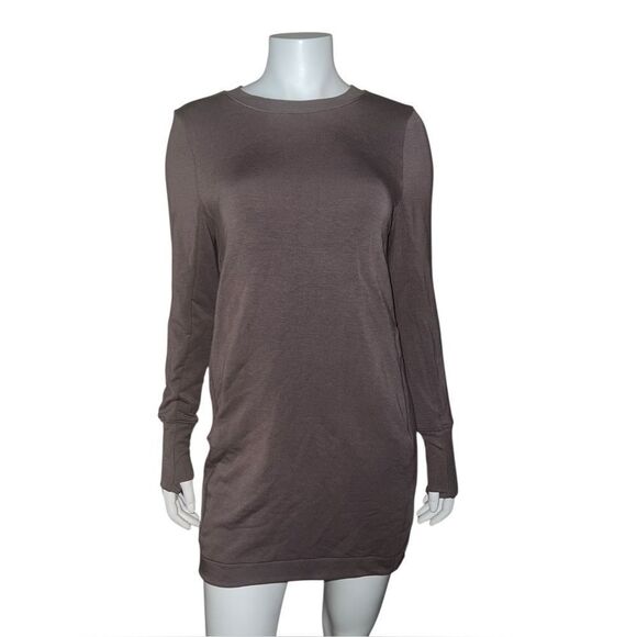 Athleta Dusty Purple Coaster Luxe Sweatshirt Dress Pockets XS NWOT - Picture 1 of 7